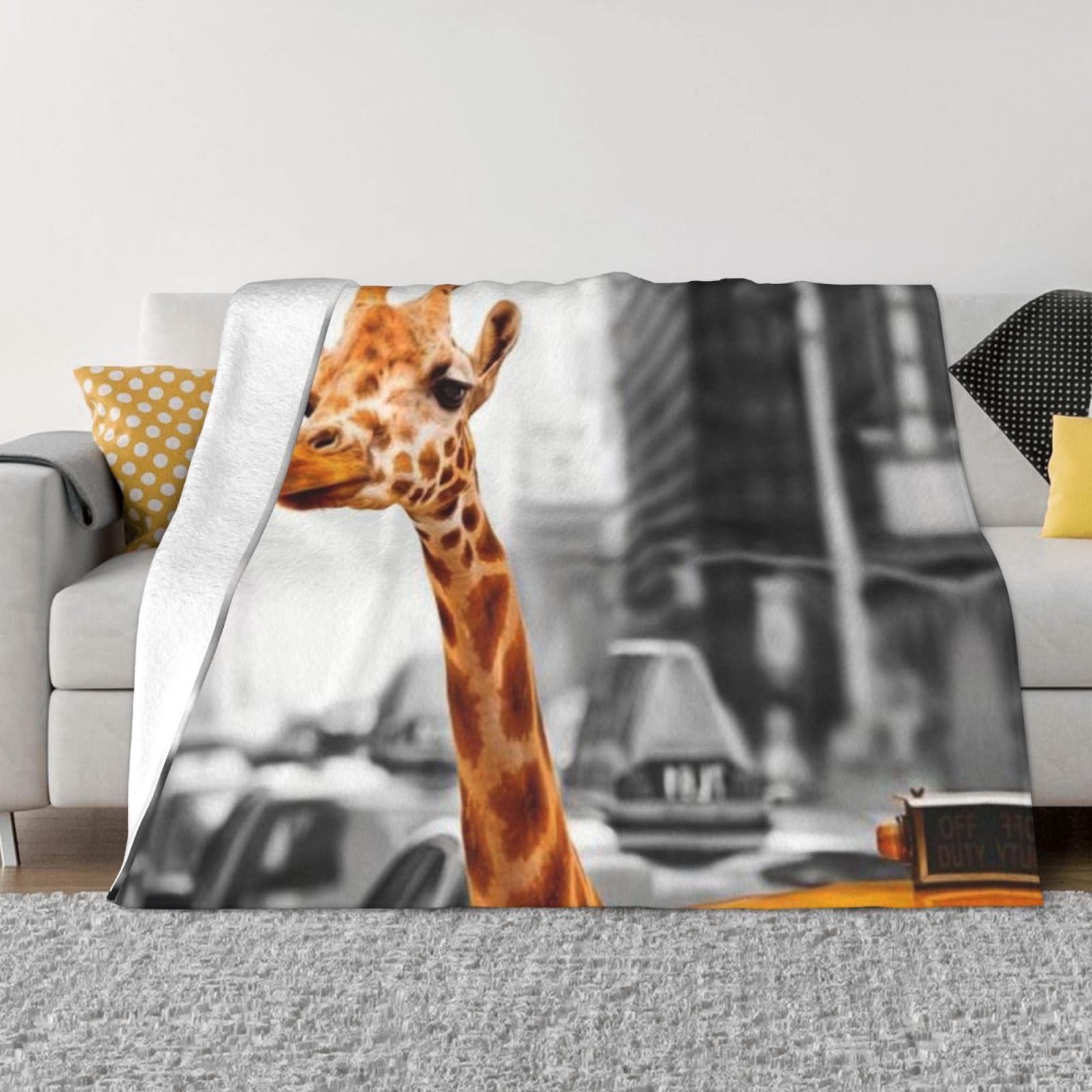 Couverture polaire flanelle haut de gamme au motif New York pour grand lit