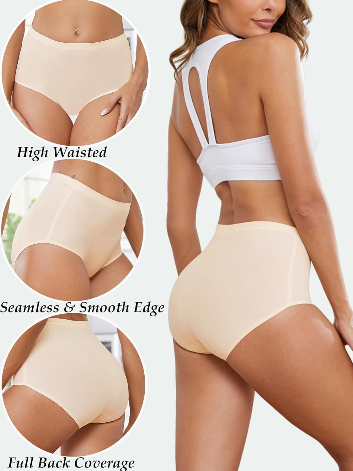 DingLu 4 Pack Women's Seamless Invisible Hipster Panties High Waist No Show Ladies Bikini Underwear,Also for Mom - Image 4