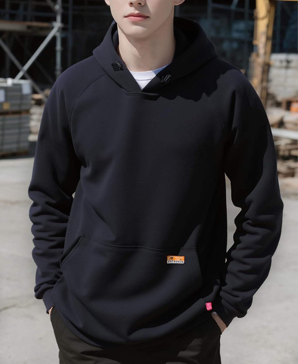 VATRENUS Men's FR Hoodies Pullover 12oz Heavyweight Cotton Fleece Flame Resistant Fire Retardant Welding Work Sweatshirts