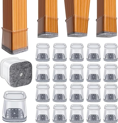 Miniatura 25 de BUMACO 40 protectores de suelo para patas de silla, protectores de patas de silla para suelos de madera dura, almohadillas de silicona para proteger
