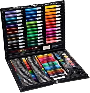 Coloring Kit - A Comprehensive Set of Drawing Tools in a Stylish Case: Perfect Gift for Emerging Artists, Features Colored Pencils and Accessories for Kids and Teenagers. (Multi, Bag 208 Piece)