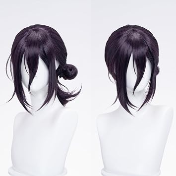 Women Cosplay Anime Movie Wig Purple Short Wig 35cm Cosplay Props Accessory for Halloween Party Movie.ver