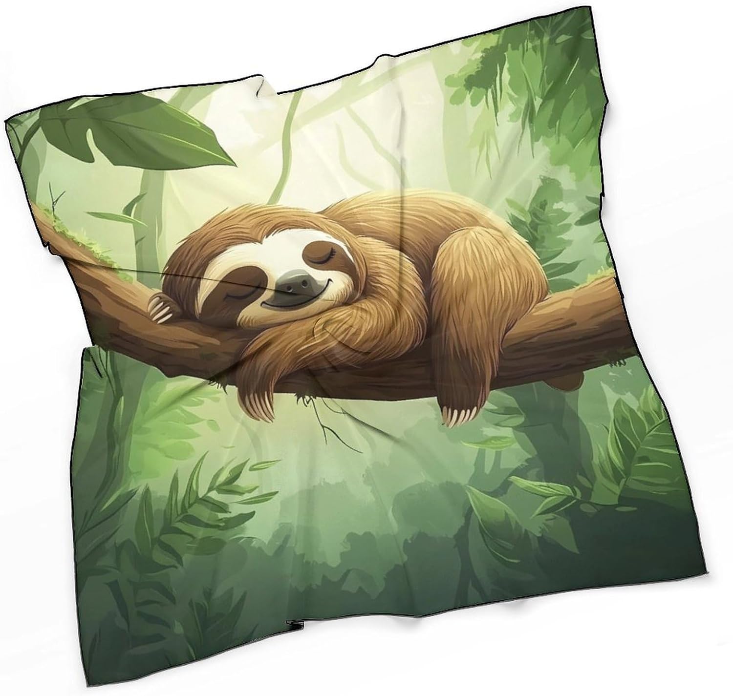 Animal Sloth Bandana Fashion Head Scarf Square Silk Scarf Print Neck Hair Scarfs for Women Men Gifts
