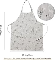 Vista 2 de Japanese Kitchen Apron for Women & Men,Adjustable Chef Apron with Pocket,Unisex Apron for Home,BBQ,Garden Gris avanzado