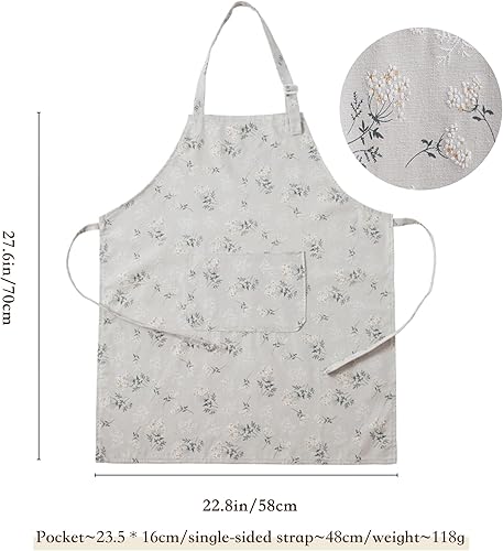 Miniatura 2 de Japanese Kitchen Apron for Women & Men,Adjustable Chef Apron with Pocket,Unisex Apron for Home,BBQ,Garden