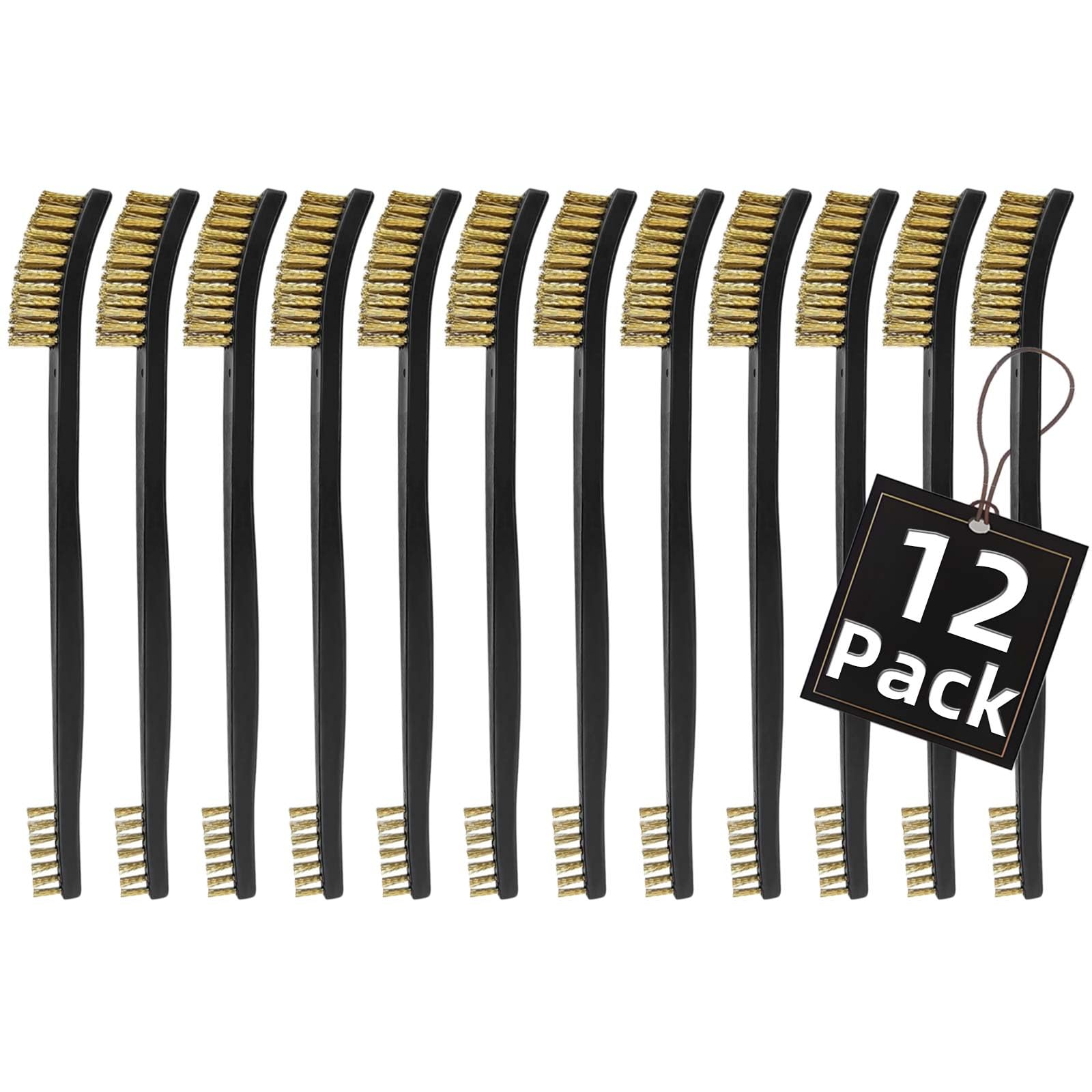 12 Pack Miaozhun Double-Ended Gun Cleaning Brush, 7 Inch Brass Bristle Brushes, Gun Cleaning Supplies Kit, All Purpose Crevice and Detail Cleaning Brush