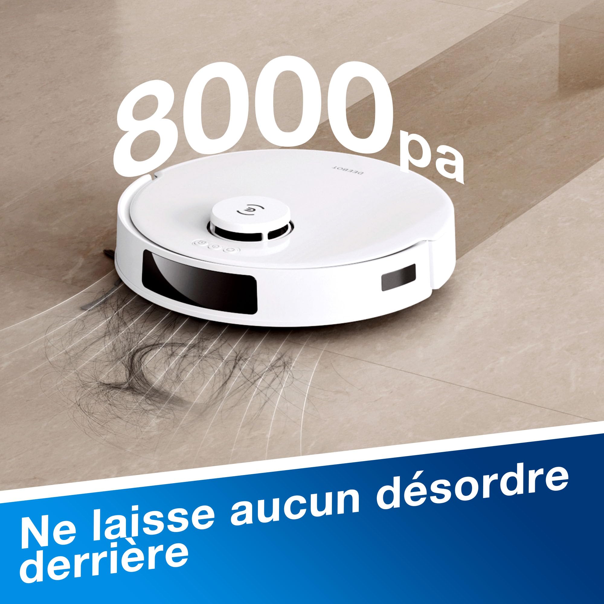 ECOVACS Aspirateur Robot DEEBOT N20 Plus, Robot Aspirateur Laveur 8000Pa avec vidange Automatique poussière, Nettoyage Autonome de 45 Jours, Batterie 300 Min, Anti-Tangle, Tapis et Poils d'animaux