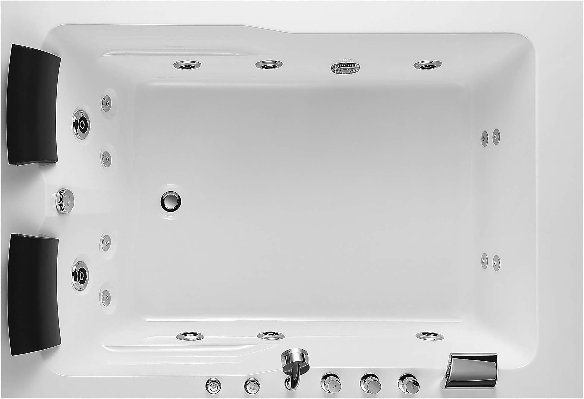 2 Person Whirlpool Bathtub,71” Whirlpool Tubs with 16 Jets,Jetted bathtub,Acrylic SPA Bath Tub,2 Person Hydro Massage Bathtub with Right Drain,3-Side Apron,White