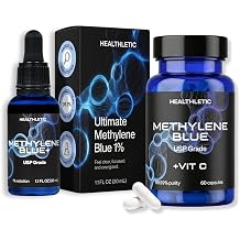 HEALTHLETIC Methylene Blue Drops 1% & 5mg Capsules with Vitamin C, 2 Items