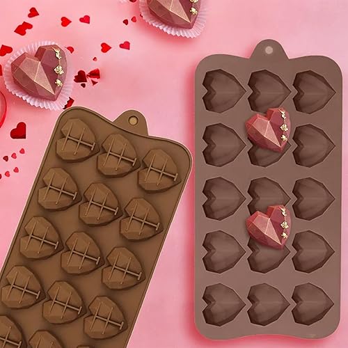 Miniatura 4 de auwiyd Molde de silicona con forma de corazón de diamante, 4 unidades, para cumpleaños, día de San Valentín, regalos para mujeres, hombres, amantes,