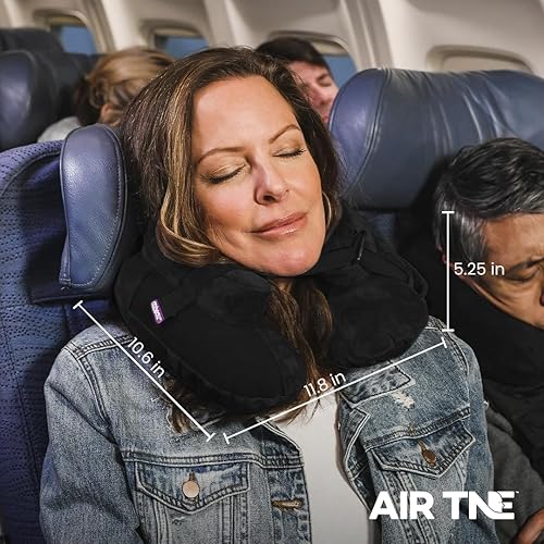 Miniatura 6 de Cabeau Air TNE - Almohada inflable para el cuello de viaje, núcleo inflable ligero, ajuste personalizado, correa de barbilla ajustable, con funda de