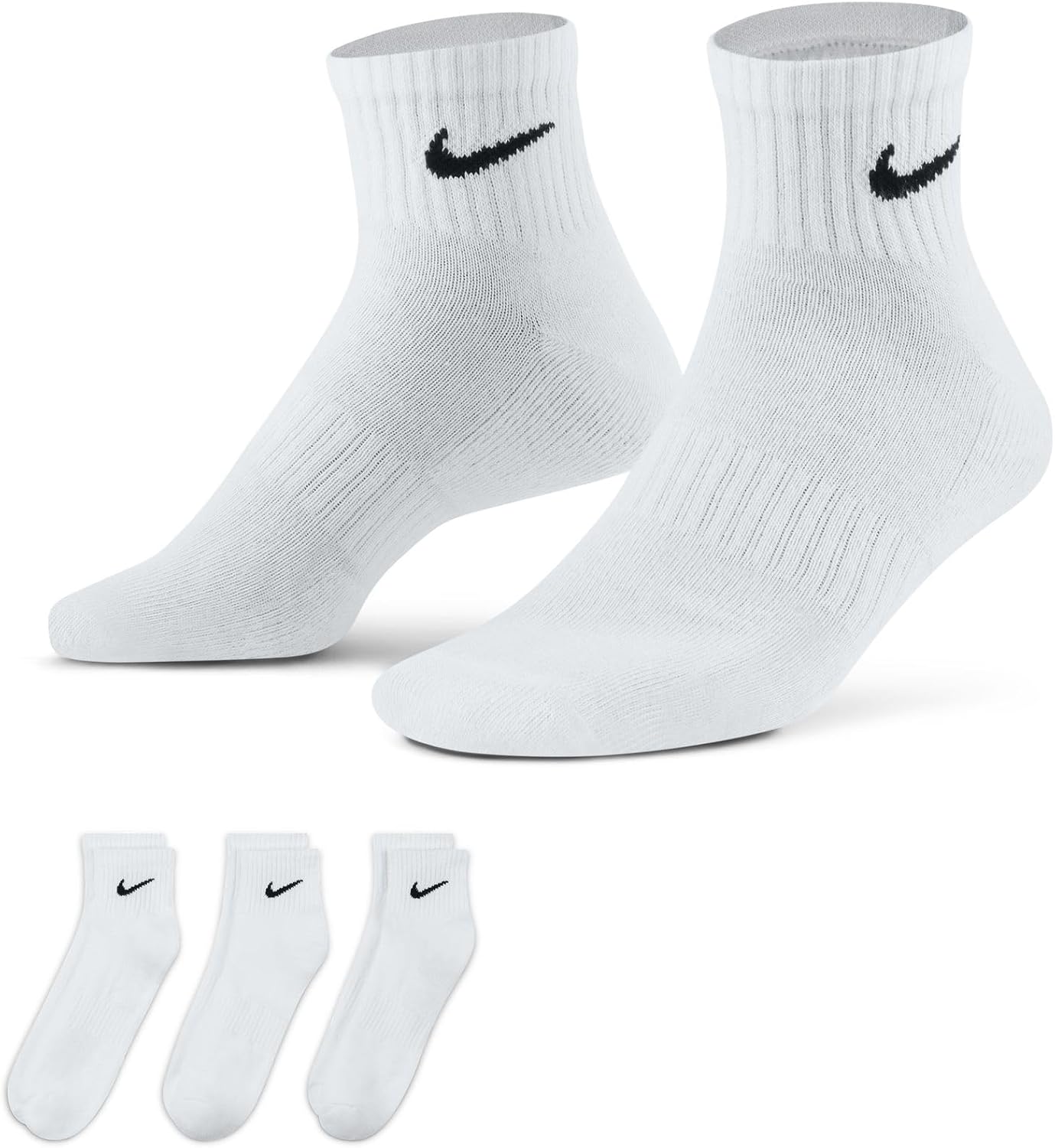 Nike Unisex Adult Everyday Cushioned Training No-Show Socks (3 Pairs)