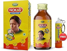 Ayurvedic Cough Syrup with FREE Inhaler | Fast Relief from Dry Cough, Wet Cough & Sore Throat | Herbal Formula with Tulsi, Yashtimadhu, Kantakari & Pipali for Respiratory Health | Instant Menthol Cooling | Strengthens Immunity & Clears Mucus| Non-Drowsy| 