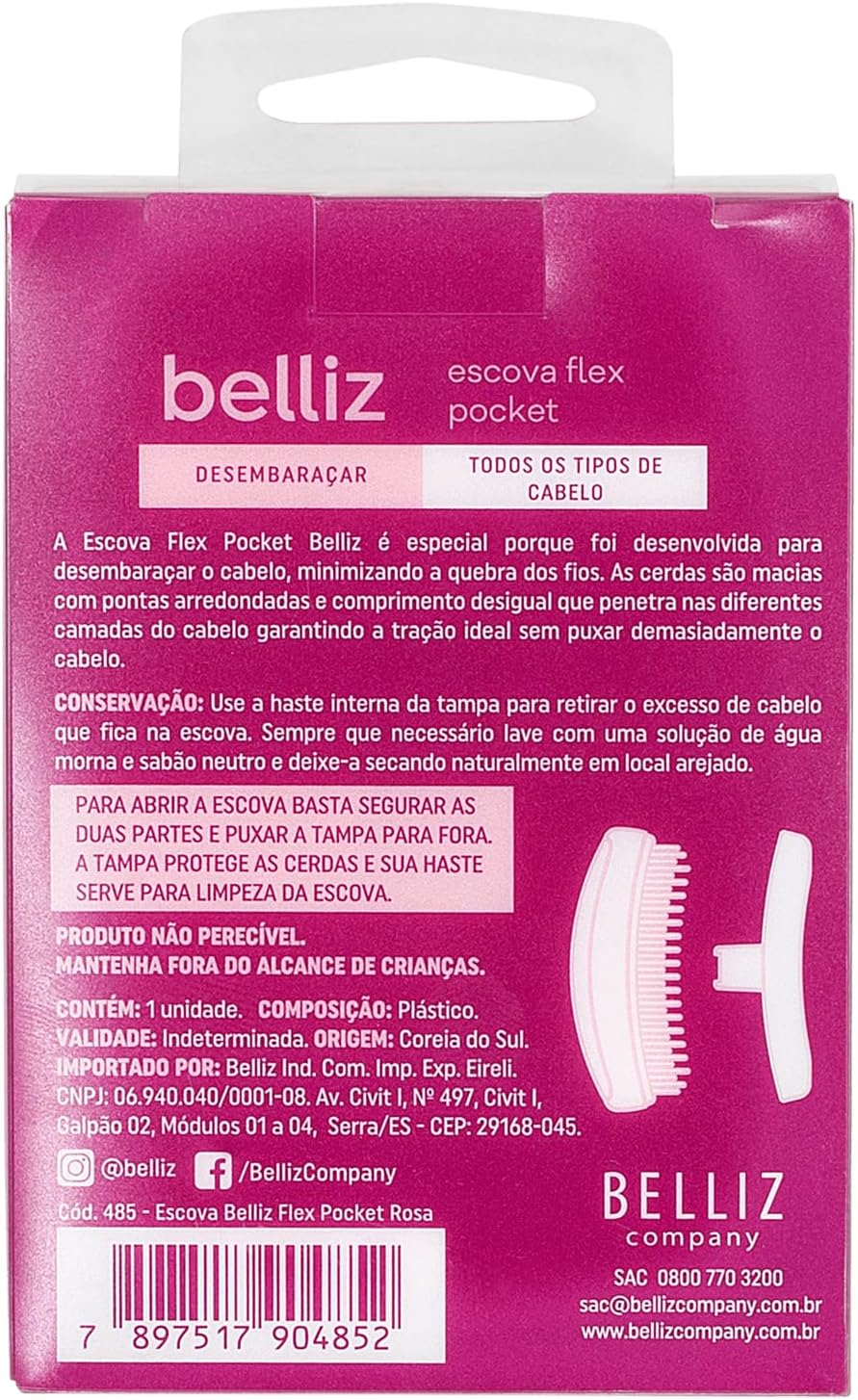 Belliz Escova Flex Pocket Rosa