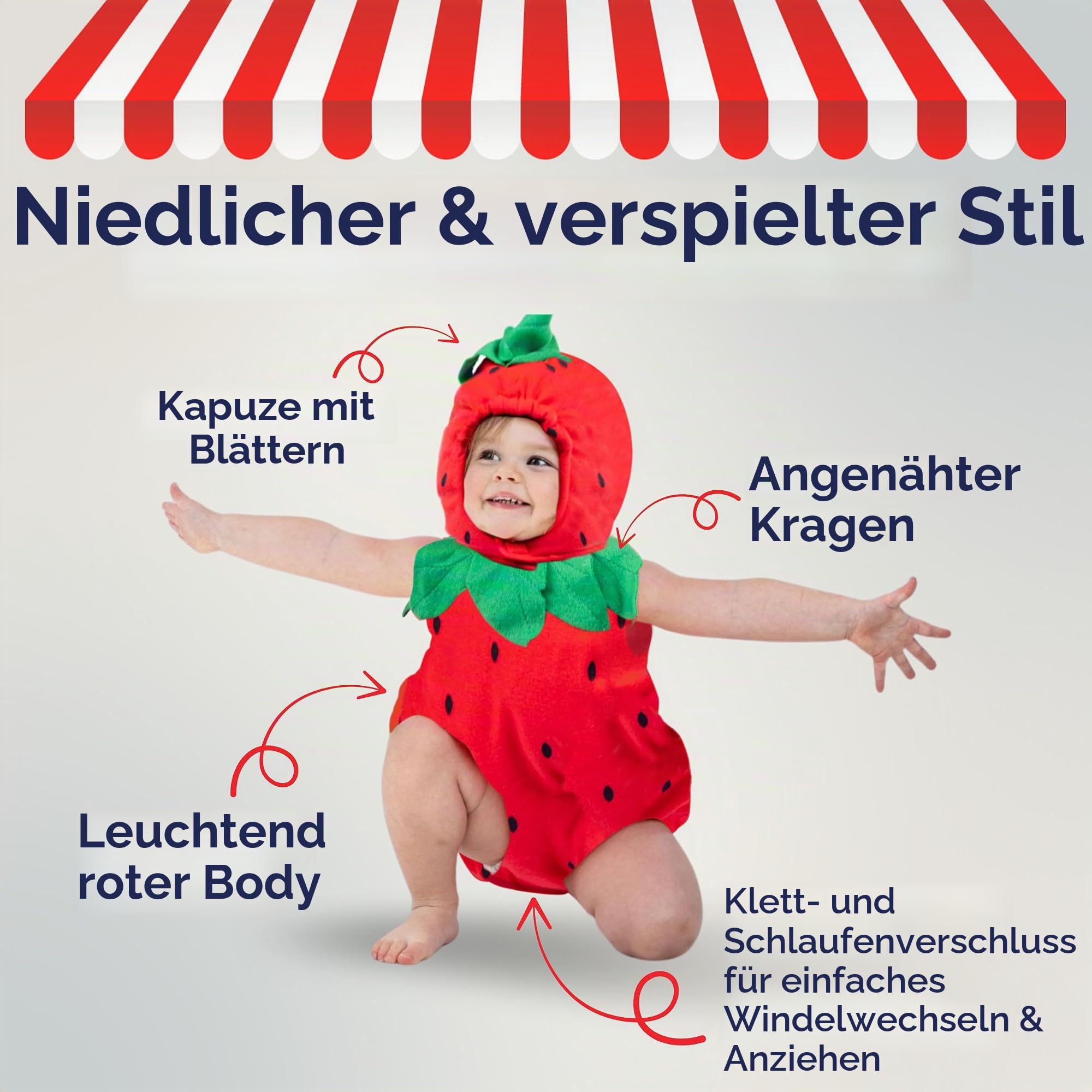 Dress Up America Süßes Baby-Erdbeer-Kostüm