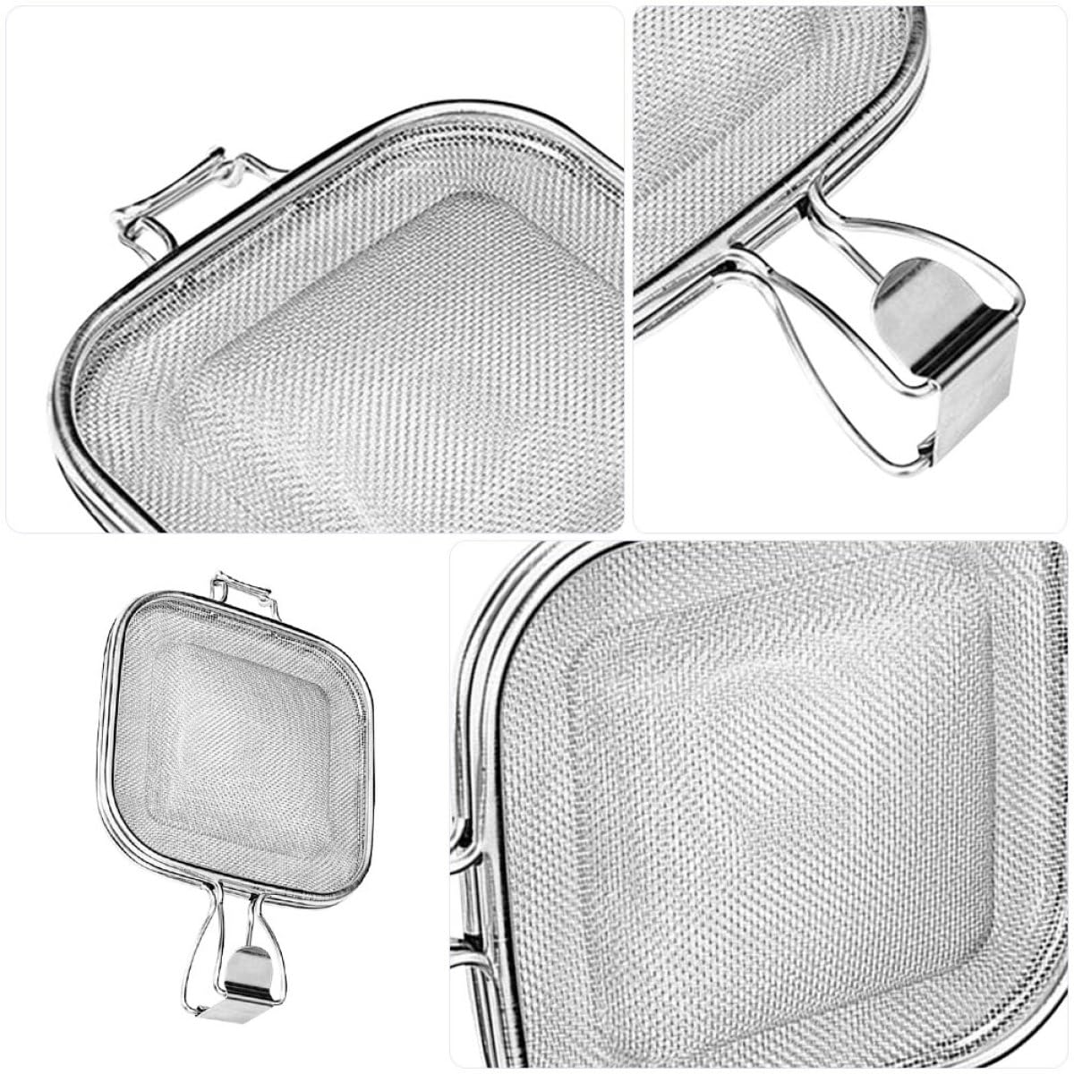 Pinza da Cucina in Acciaio Inossidabile Rete per Cottura Arrosto e Bordo Arrotondato, per Tostare Pane e Verdure Asciutte