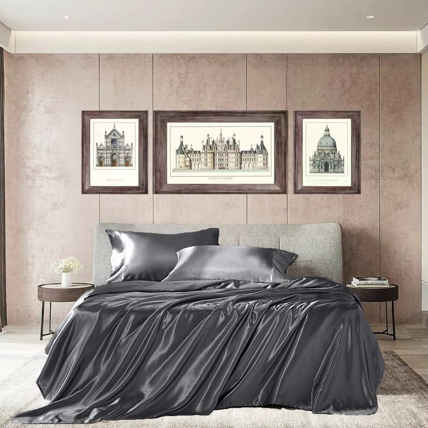 Sleeptone 6pc Twin Size Sheet Set, Brushed Microfiber, Silver main image 1