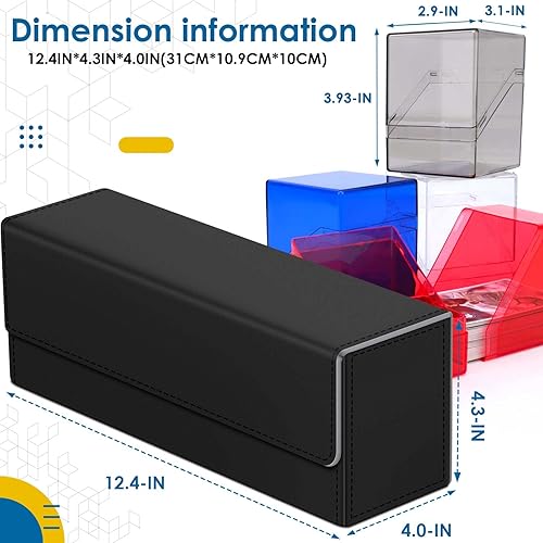 Vista 10 de Más de 1200 cartas para tarjetas intercambiables, caja de almacenamiento de tarjetas de Commander de cuero, soporte magnético para tarjetas MTG TCG