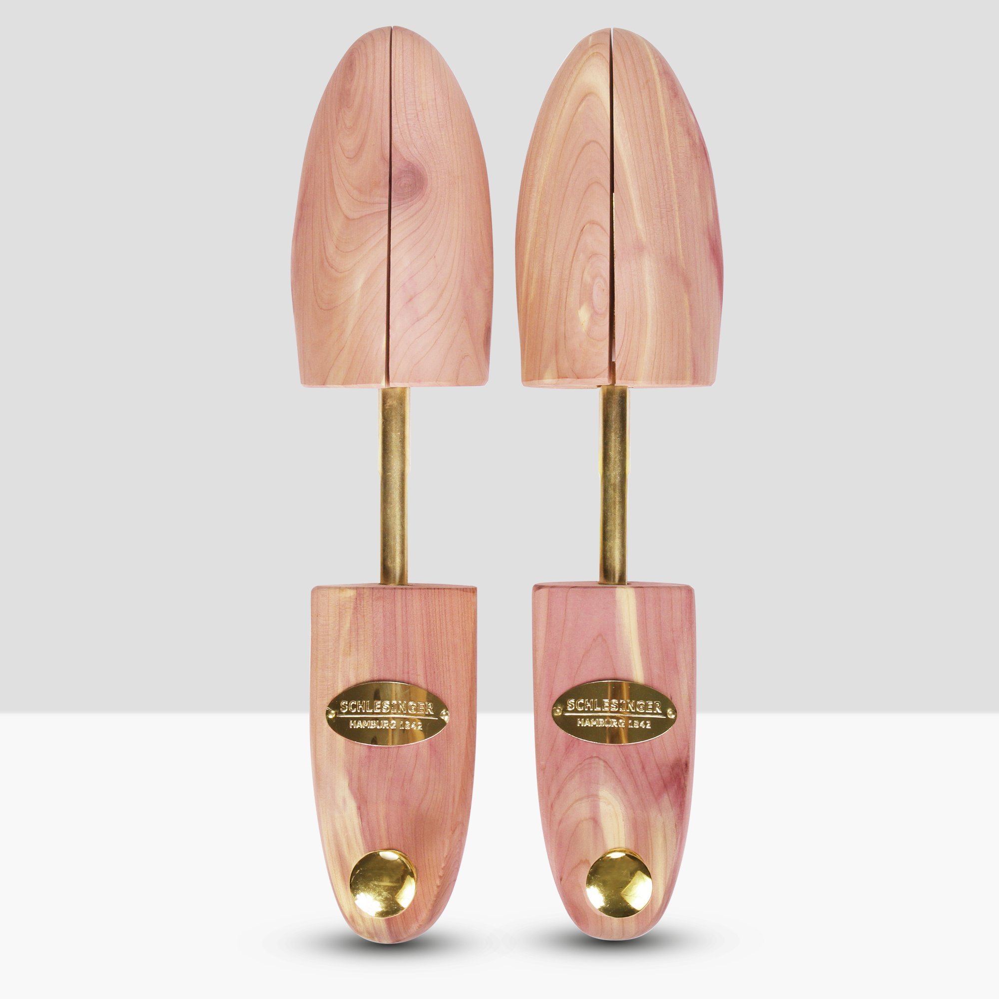 Schlesinger – 8 Paar Premium Herren Schuhspanner aus edlem Zedernholz für Lederschuhe und Sneaker. Modell König. Größe 39 – 48 in Silber oder Gold.