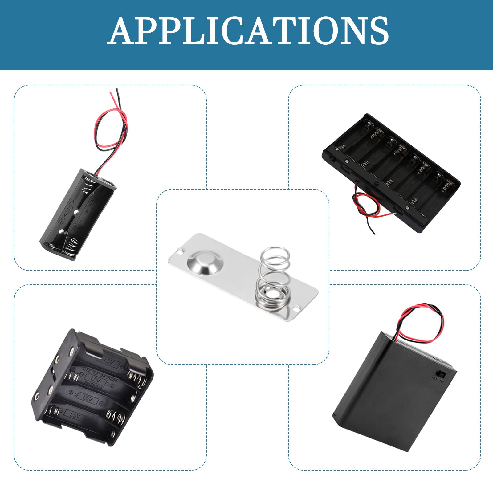 QUARKZMAN 20 stuks AA batterij contactplaat 24 mm x 11 mm 20 paar AA 12 mm x 12 mm positief negatief