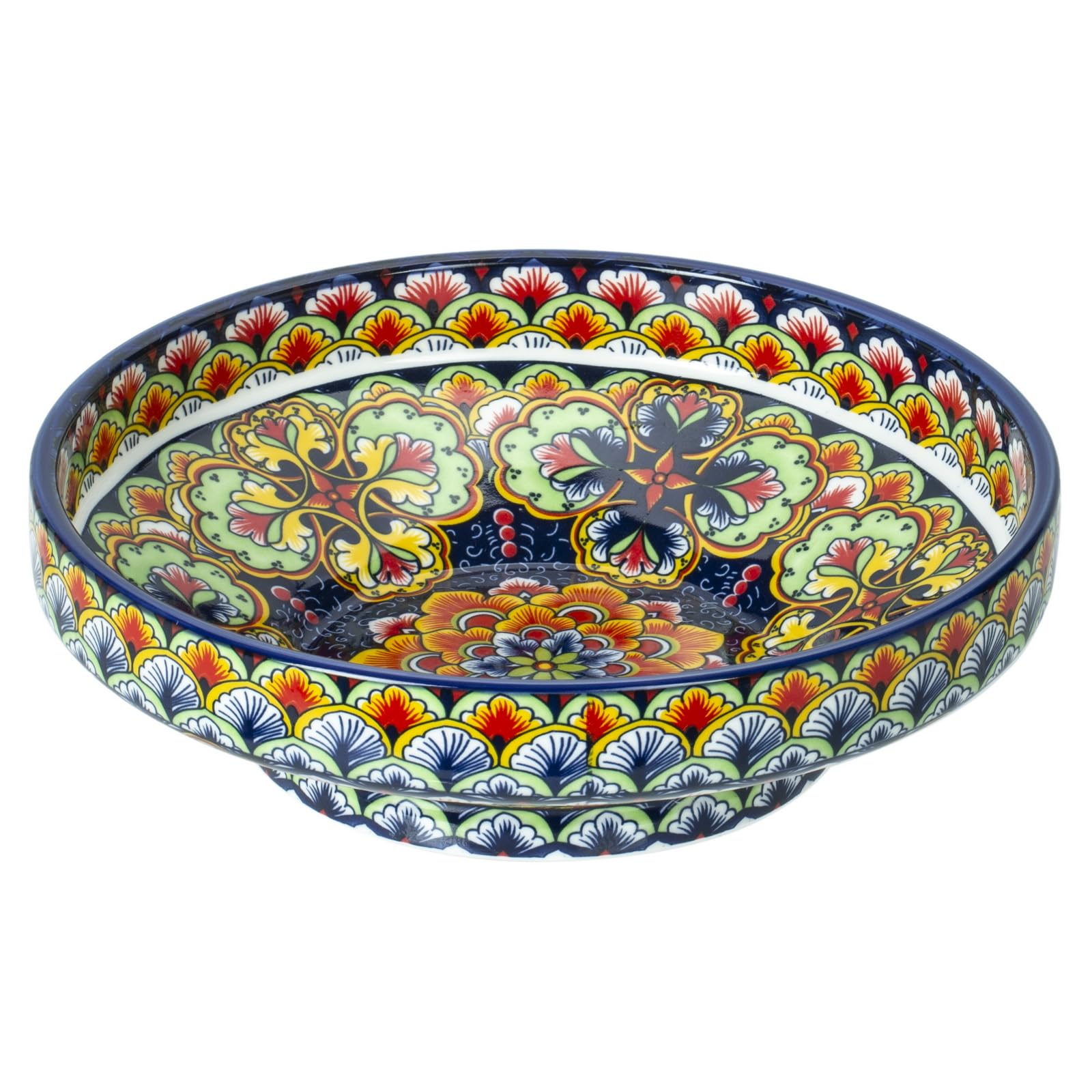 10" Bohemian Style Decorative Bowl, Large Fruit Bowl for Kitchen Counter,Stylish Key Bowl for Entry Table, Bread Candy Snacks Organizer