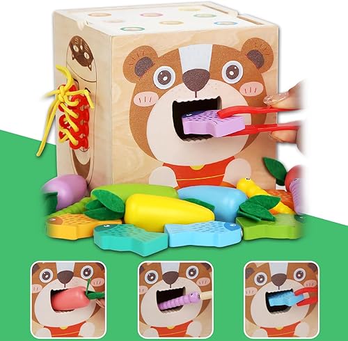Miniatura 4 de Juguetes Montessori 8 en 1 para bebés niños y niñas, incluye caja de permanencia de objetos, caja de monedas Montessori, juego de cosecha de