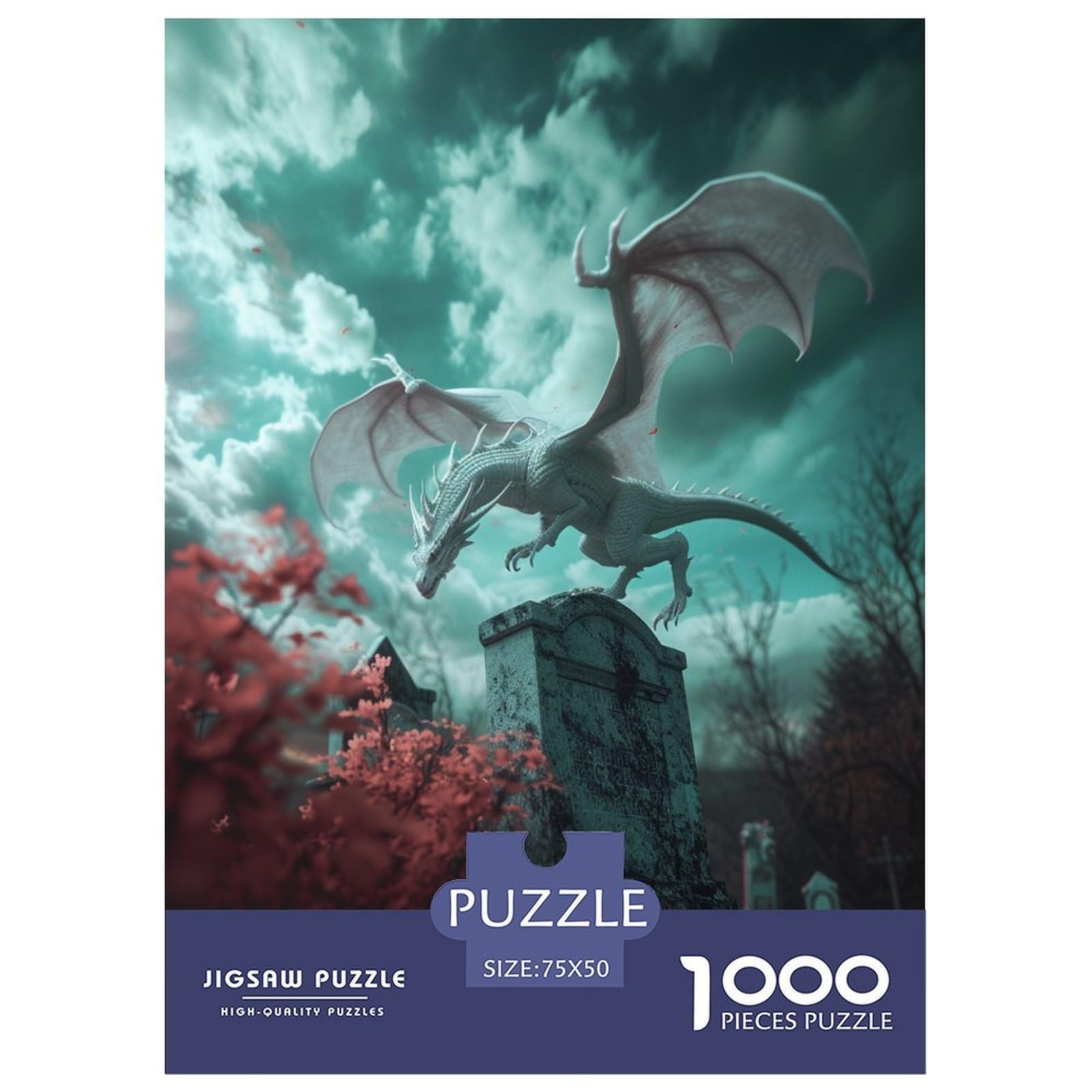 Puzzle 1000 Pezzi Per Adulti – Drago Coraggioso – 75x50 Cm, In Legno, Rompicapo Rilassante - 3
