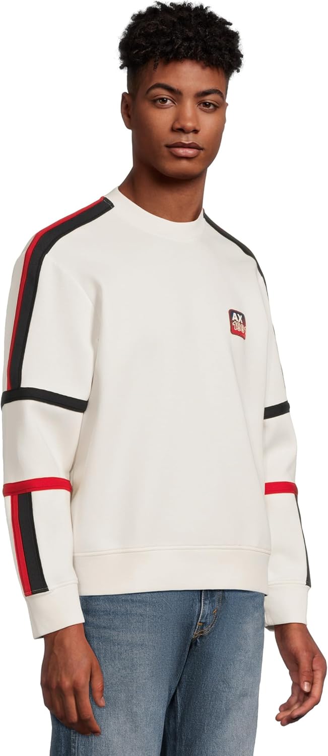 Armani Exchange Men's Taping 1991 Badge Crewneck Sweatshirt