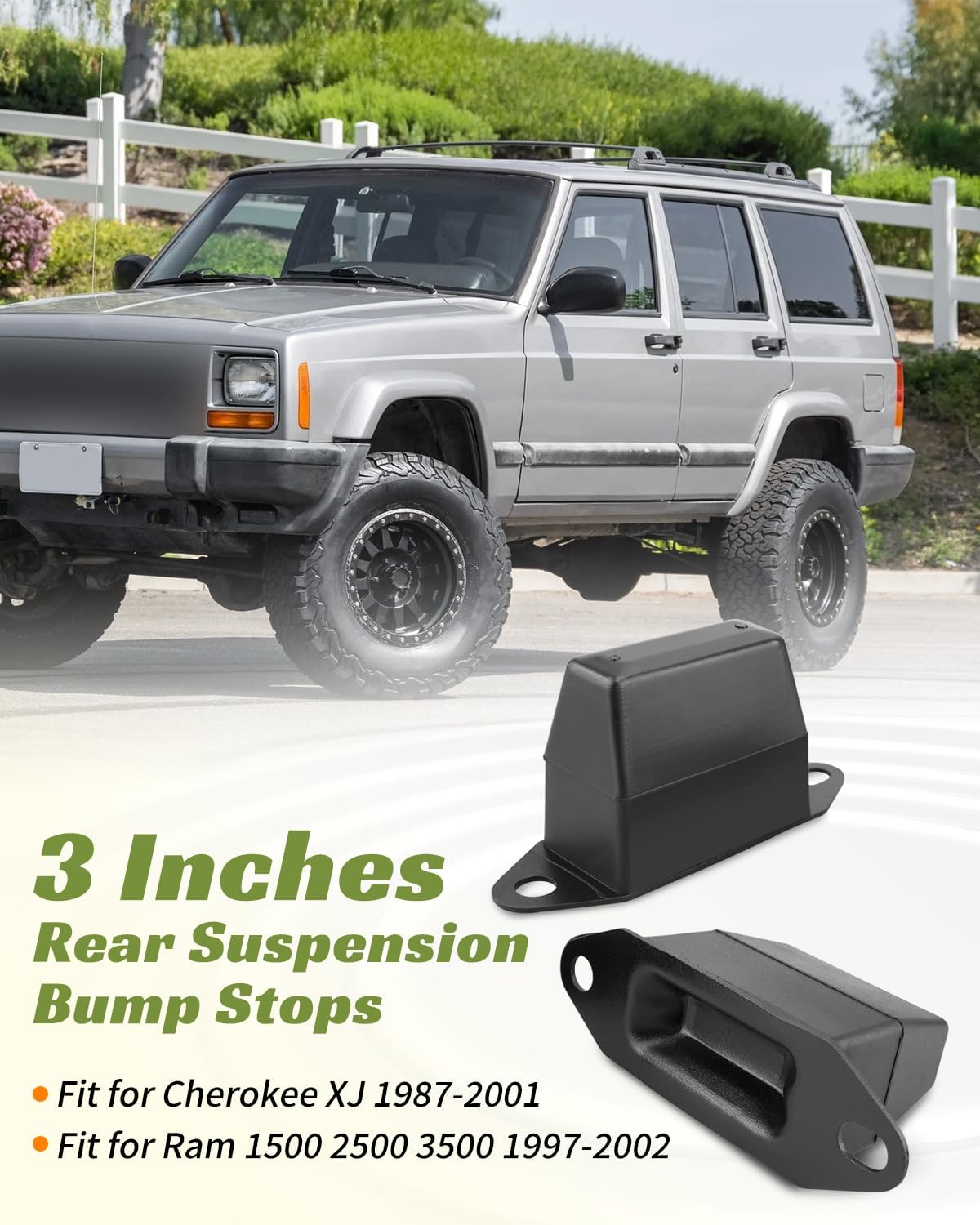 3 Inch Rear Suspension Bump Stop Fit for Cherokee XJ 1987-2001, Fit for Ram 1500 2500 3500 1997-2002, Fit for Colorado 2004-2012 Leaf Spring Jounce Bumpers 2Pcs