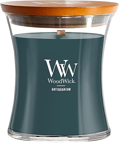 Vista 37 de WoodWick Hinoki Dahlia - Vela mediana en frasco, con forma de reloj de arena, cera de mezcla de soja prémium, mecha de madera Pluswick Innovation