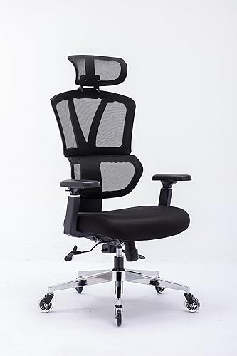 Chair Master Silla ergonómica de oficina con respaldo alto  Ruedas de hoja rodante  Silla de malla  para ejecutivos, asistentes a la oficina,