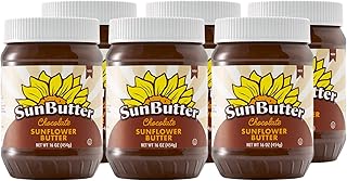 SunButter® Chocolate Sunflower Butter Jar (Pack of 6 Jars | 16 ounce) - Plant-Based Protein Snack, Made with Roasted Sunfl...