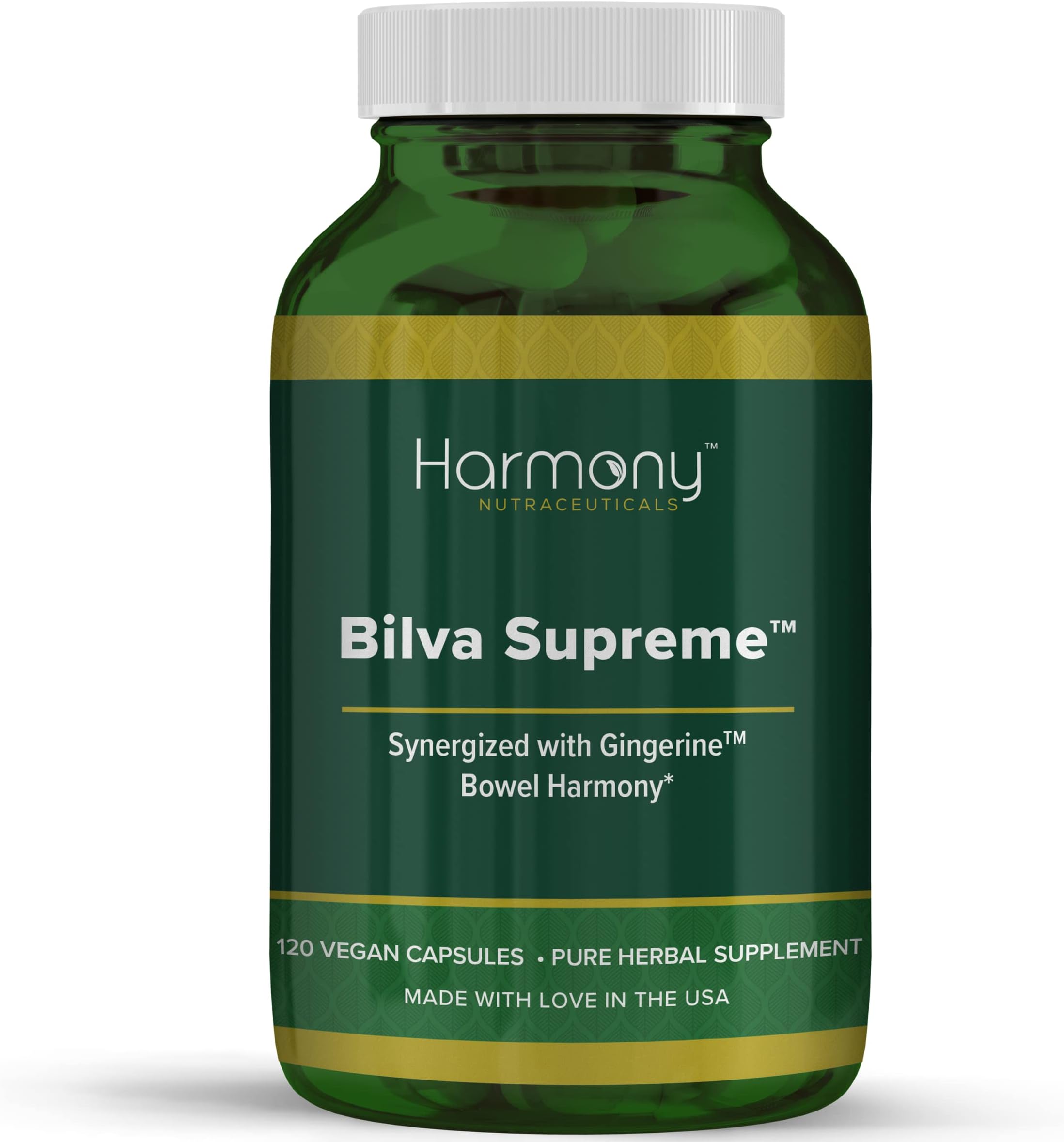 Harmony Nutraceuticals Bilva Supreme - Synergized with Gingerine Ayurvedic Medicine to Support Healthy Digestive System - 120 Vegan Capsules