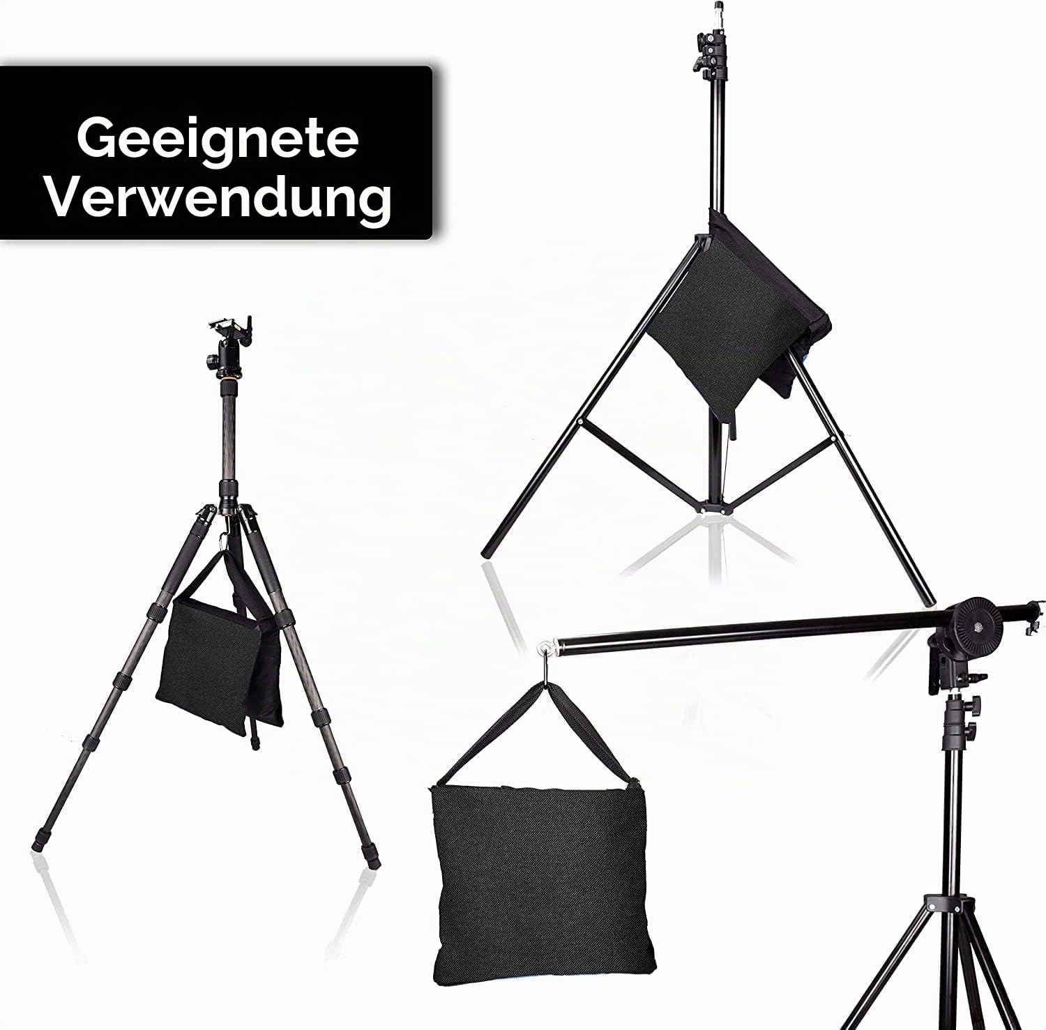EMART Sandsack 4 Stück Sandbags für Stativ Fotografie, 25 * 51cm Nylon GegenGewichte zur Beschwerung Abspannung Einer Bespannung