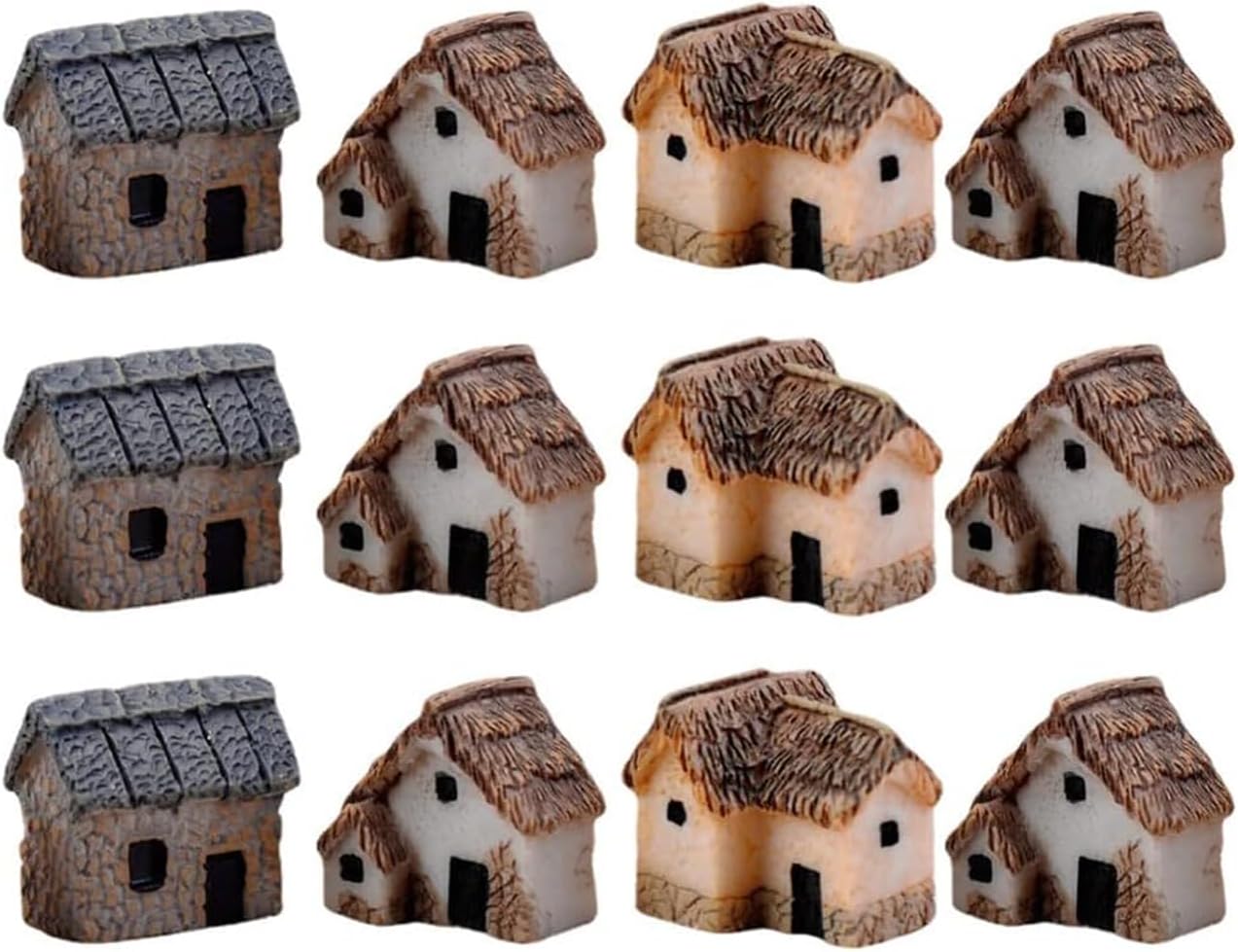 Angoily Miniature Fairy Garden Houses Review: 12 Tiny Resin Cottages for Whimsical Patio & Terrarium Decor
