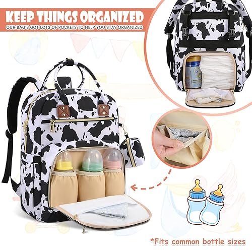 Miniatura 4 de Tenot Mochila para pañales de bebé, bolsas de pañales de viaje para bebé, niña y niño, bolsa de bebé de gran capacidad, mochila para mujer,