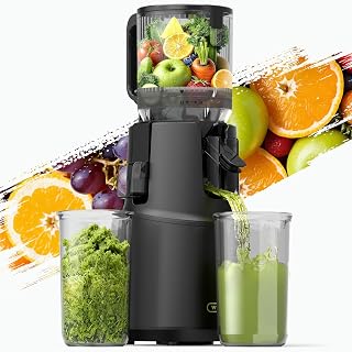 Cold Press Juicer, WETIE 4.7" Juicer Machines with Large Feed Chute for Whole Fruits & Vegetables, Slow Masticating Juicer with Large Auger, High Juice Yield, Easy to Clean & Assembly - Amazon product rated Grade A