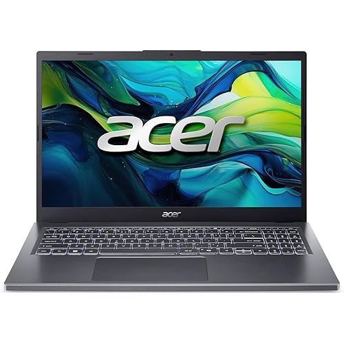 Acer Aspire 15 Laptop | 15.6" Full HD 1920 x 1080 IPS | Intel Core 5 Processor 120U | Intel Graphics | 16GB LPDDR5 | 512GB Gen4 SSD | Wi-Fi 6E | AI PC | Copilot Key | Backlit Keyboard | A15-51M-59QV
