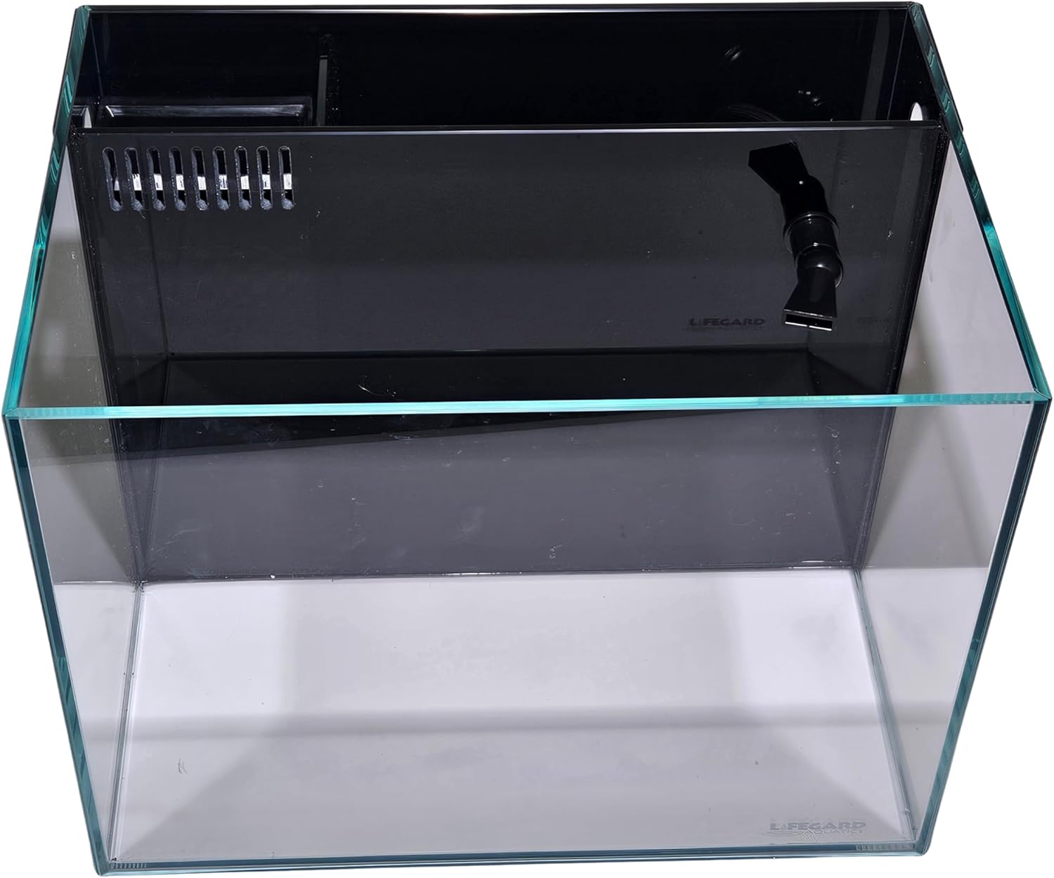 LIFEGARD Low Iron Ultra Clear 4 Gallon Crystal Aquarium with Built in Back Filter with High Polish Filter Sock – 45° Beveled Edge, Rimless Glass, Rectangular Style with Directional Jet Flow