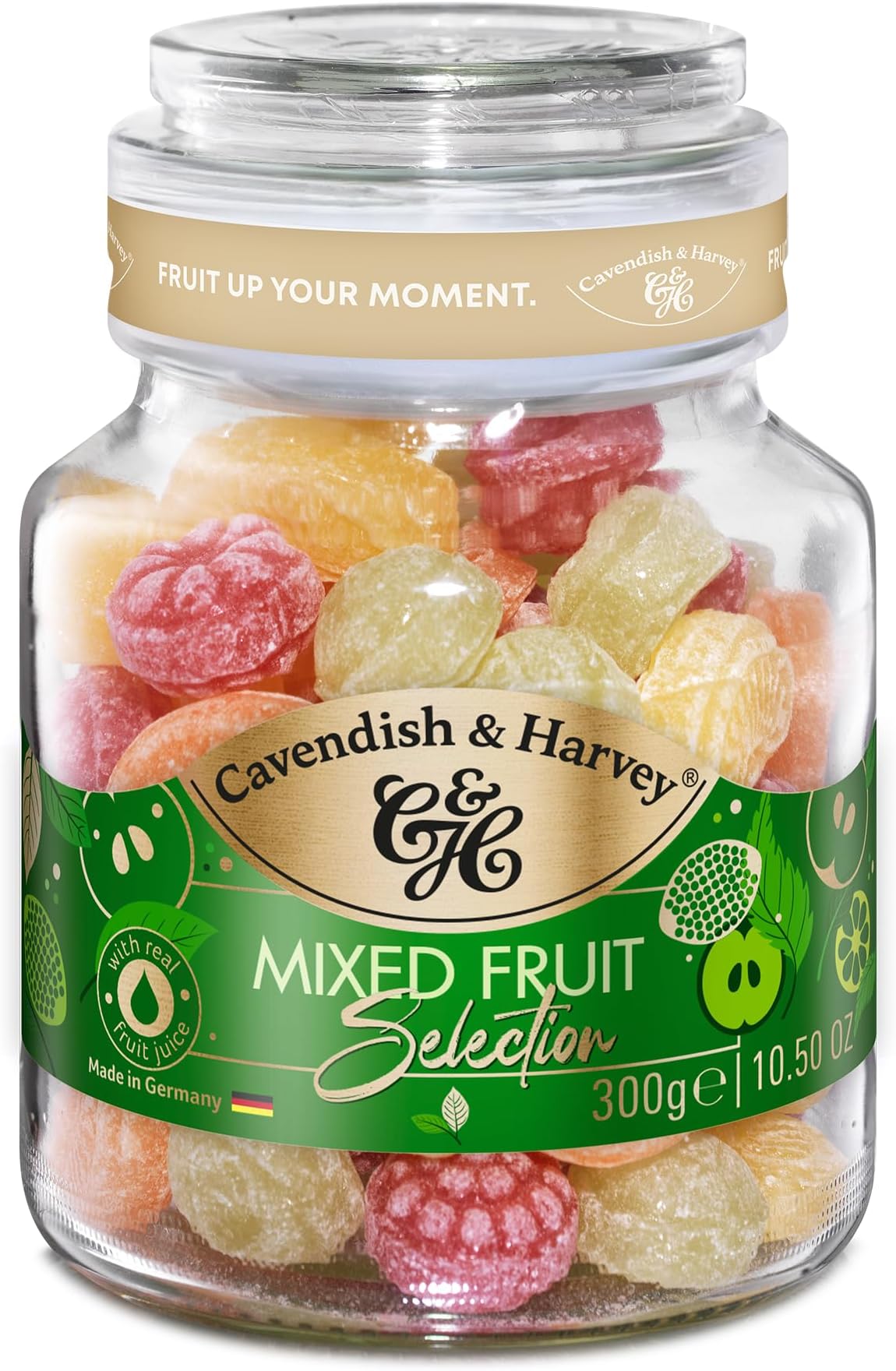 Cavendish & Harvey | Mixed Fruit Hard Candy Drops | 10.50 Ounce Jar