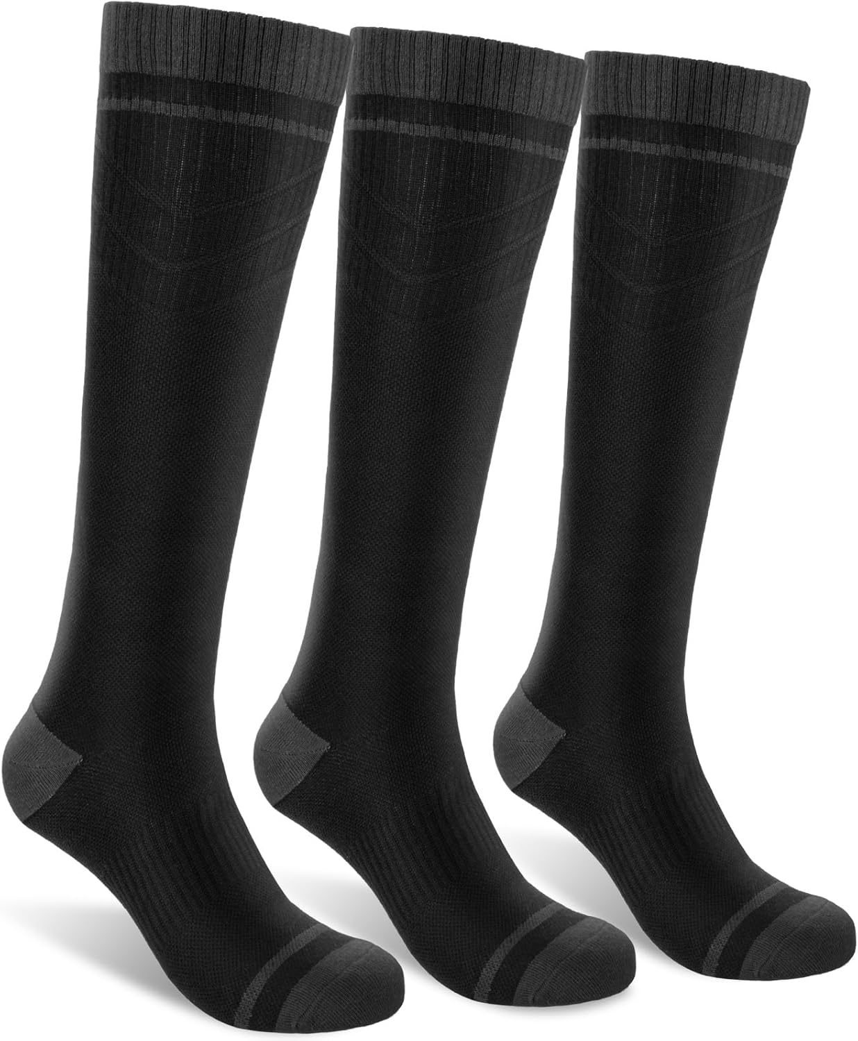 SONORAN Bamboo Viscose Compression Socks for Women & Men (3 Pairs) 15-20 mmHg Knee High Support for Nurses, Travel, Pregnant