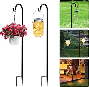 AKOFIC Crochets De Berger, 2 Pièces Crochets De Jardin En Métal De 100cm Avec Crochet, Berger