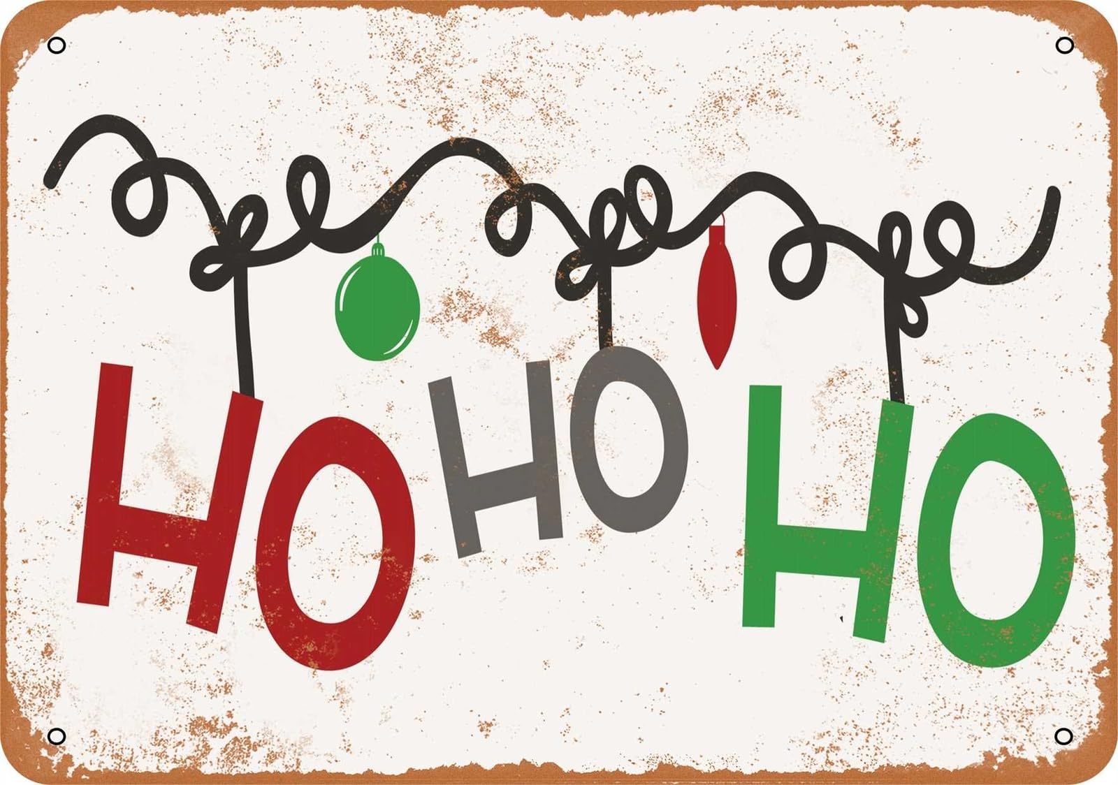 Miaomansenstore Metal Sign - Ho Ho Ho - Vintage Look Home Decor