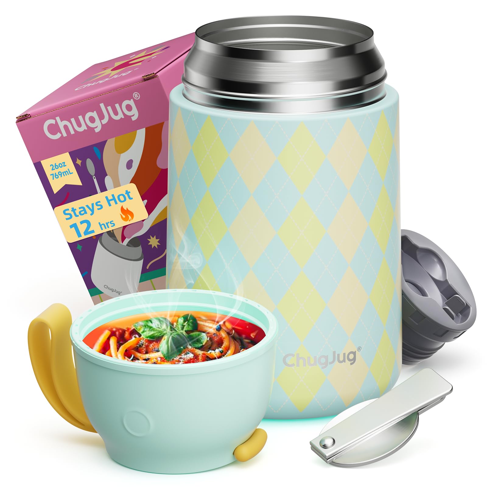 Thermo for Hot Food | 26 oz Food Thermo with Spoon, Leakproof Soup Thermo