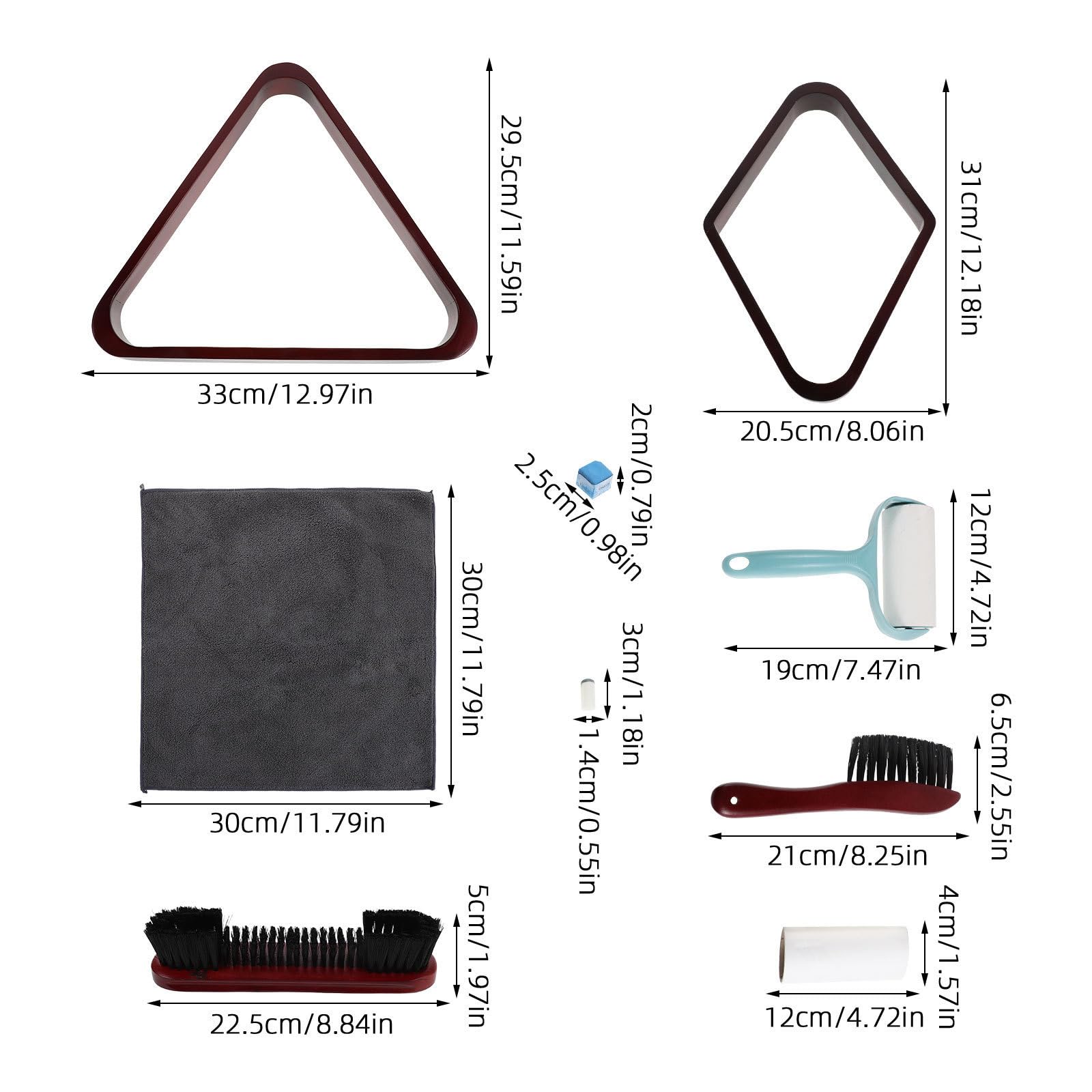 Outanaya 25 Unidades Kit Portátil de Limpieza para Eliminar Polvo y Manchas para Mesa de con Cepillo de Madera y Plástico en Bares y Salas de Juego