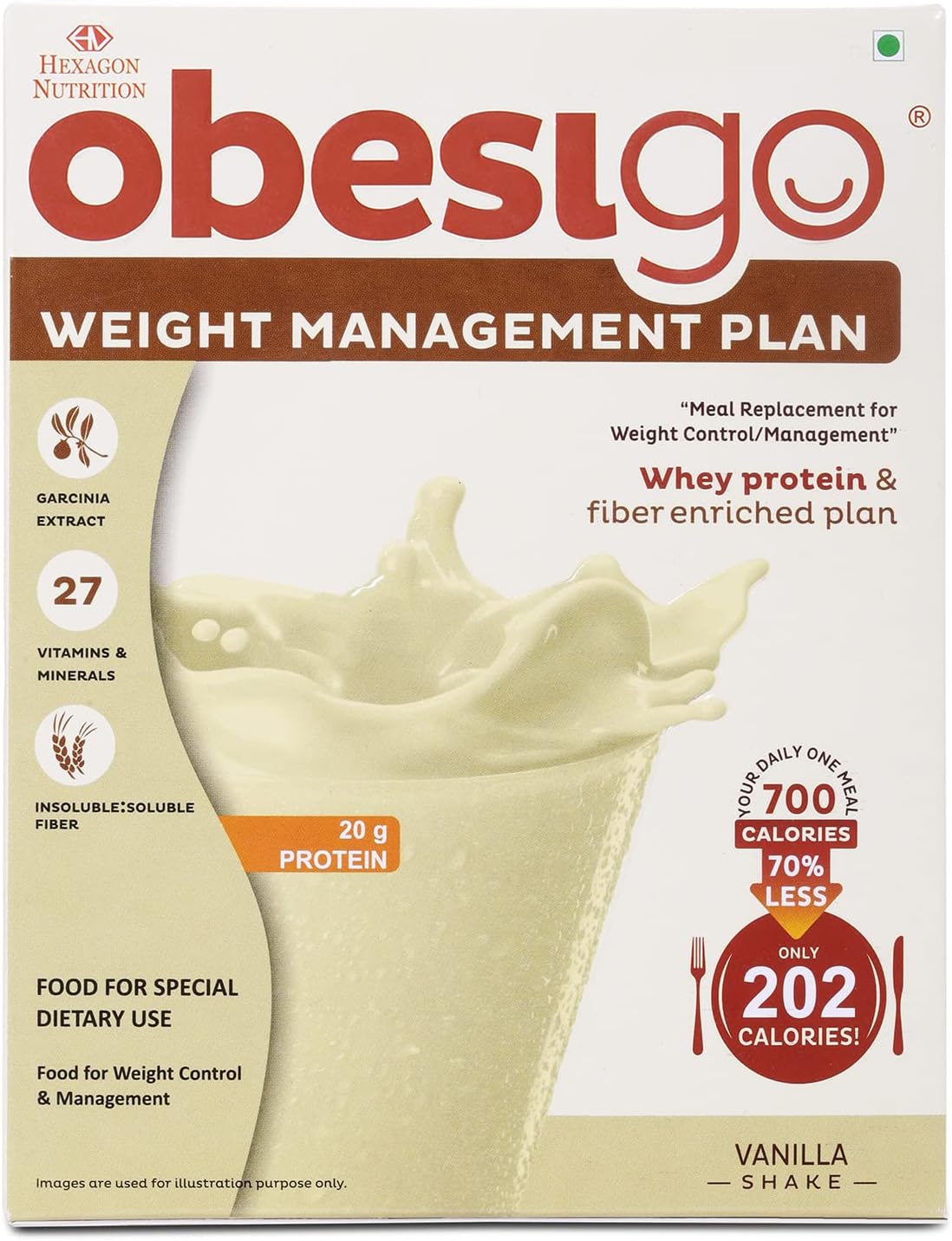 - Weight Management Plan 350gm (Vanilla Flavor, 7 Sachets of 50gm)