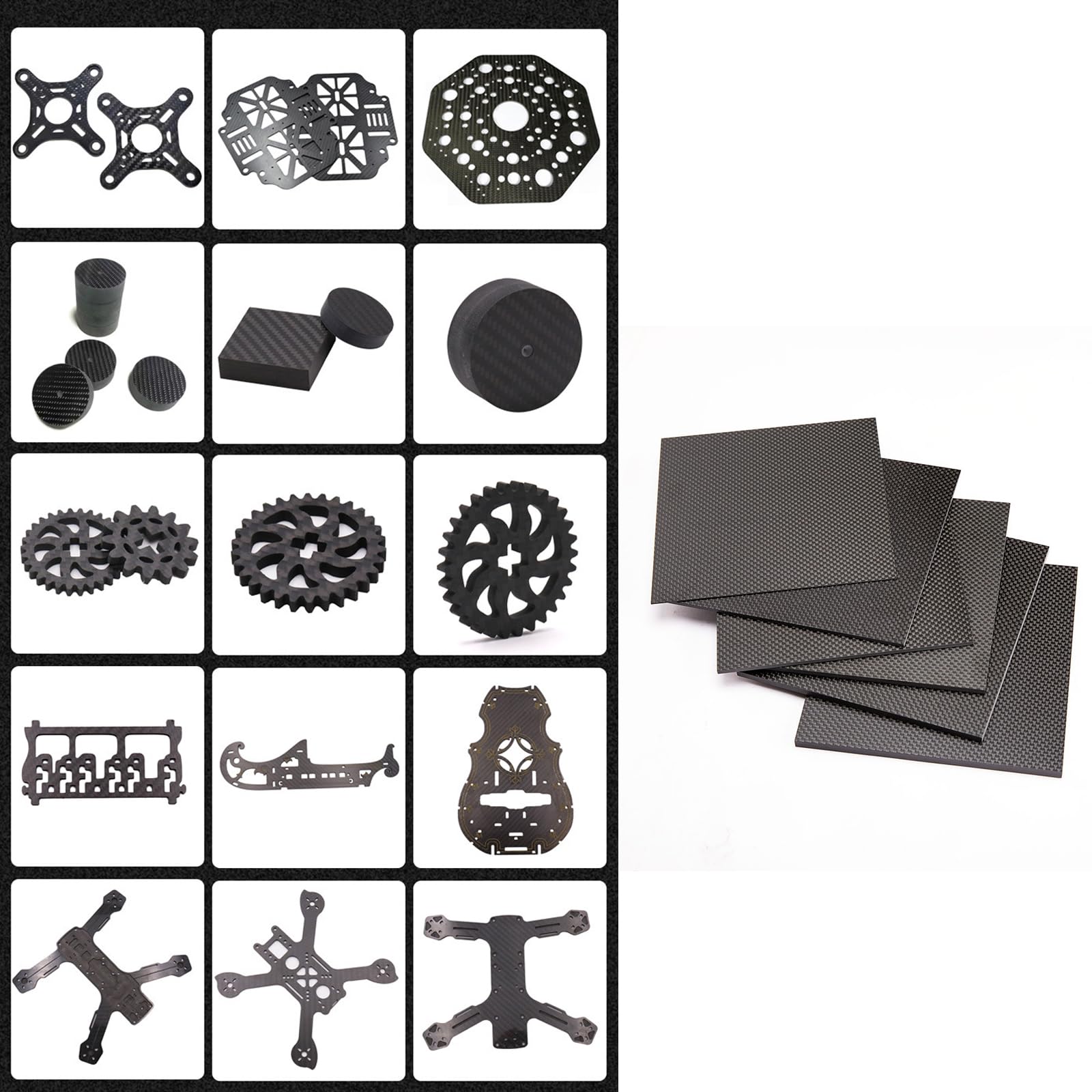 Carbonplatte 200 x 300 x 2 mm – 100% 3K Leinwandbindung Glatte Oberfläche, Hohe Festigkeit und Korrosionsbeständigkeit Kohlefaser Platte für DIY-Modelle, Baureparaturplatten und CNC-bearbeitete Teile