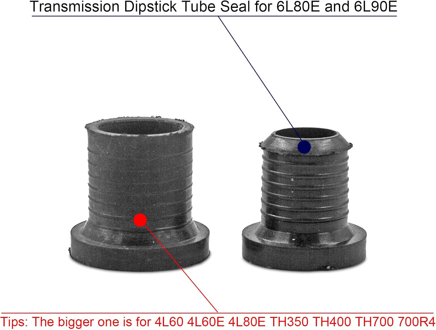 2pcs Transmission Dipstick Tube Seal, Trans Dip Stick Tube Grommet for Chevy Avalanche Express Silverado Suburban Tahoe, Savana Sierra Yukon with 6L80 6L80E 6L90 6L90E Automatic Transmissions