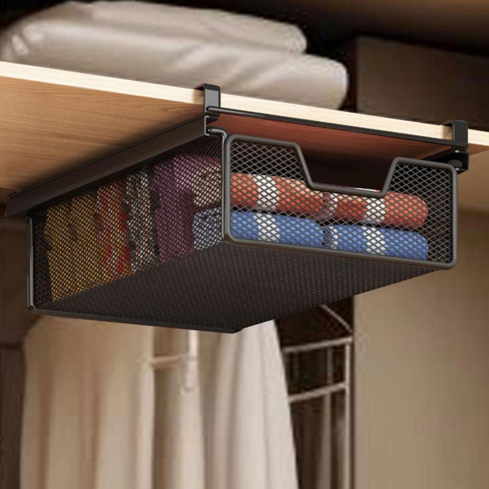 Panier de Rangement Coulissant Noir 37 cm pour Cuisine et Placard