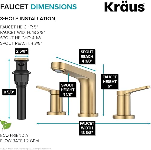 Miniatura 134 de KRAUS Indy - Grifo de baño con sensor sin contacto con caja de control y mezclador de temperatura en acero inoxidable sin manchas, KSB-10001SFS